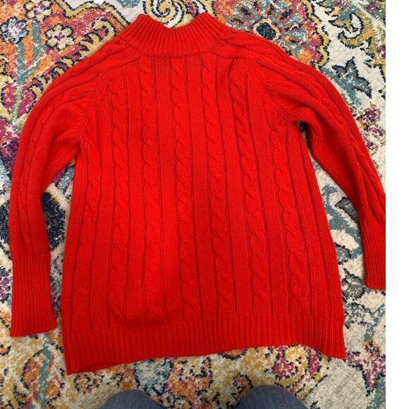 Vintage Sears Button Up Sweater Cardigan Orange Red Acrylic Pockets - Picture 4 of 7